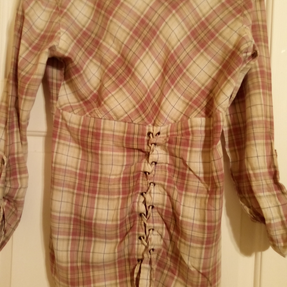 Whimsigoth Fairy Grunge Cottagecore Earthy Color Scheme Corset Flannel Size S - Picture 6 of 7
